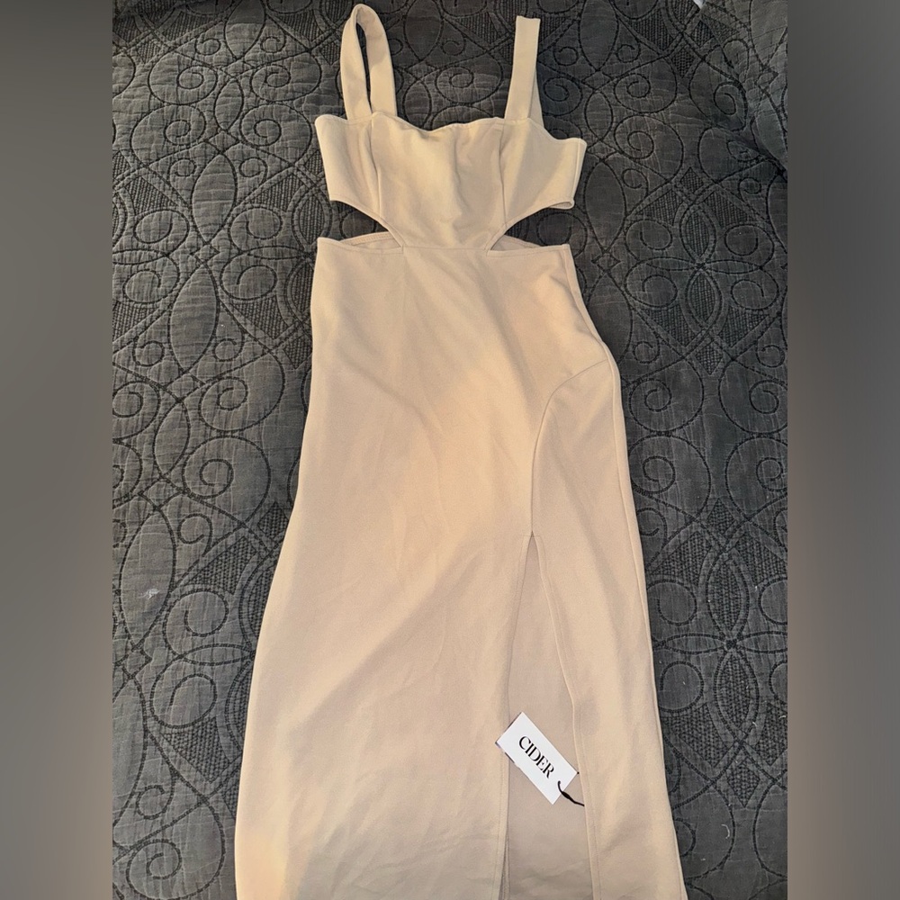 cider NWT beige cutout dress
